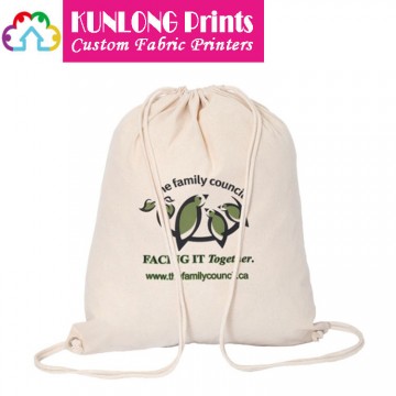 100% Cotton Canvas Drawstring Backpacks (KLCCDB-004)