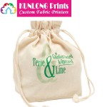 Personalized Cotton Canvas Draw String Gift Bags (KLCCDB-003)