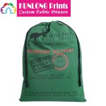 Green Drawstring Christmas Gift Bags (KLSXCDB-015)