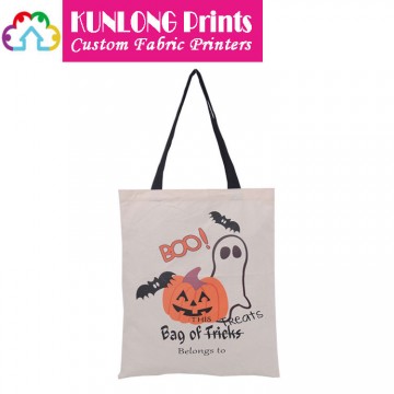 BOO with Spider Witch and Pumpkin Trick or Treat Halloween Tote Bag (KLWCTB-006)