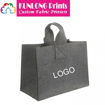 Promotional Dark Gray Felt Tote Bag with Imprinted Logo (KLFB-002)