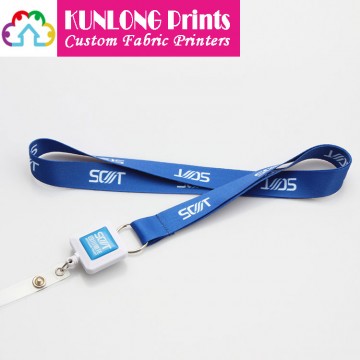 Polyester Lanyard with Pull Reel ID Holder (KLPL-014)